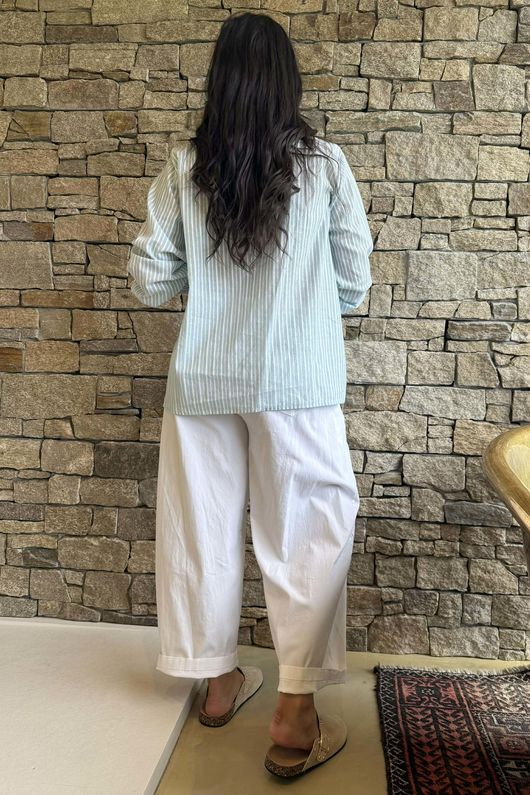 Nantucket Ruffle Blouse Soft Sage